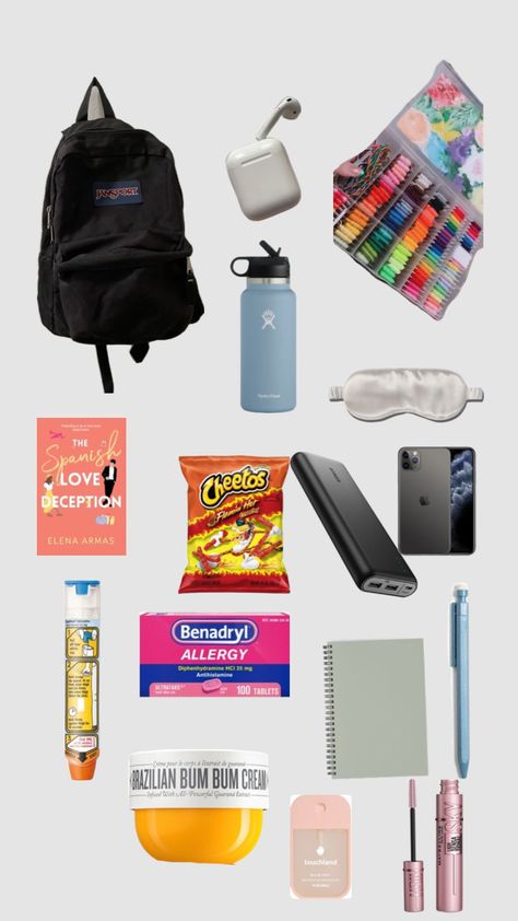 Locker Essentials, Sleepover Essentials, Middle School Supplies, Middle School Essentials, Cute Backpacks For School, Road Trip Kit, School Backpack Essentials, Preppy School Supplies, High School Backpack