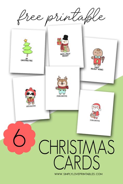 Christmas is coming up, and what better way to get into the Christmas spirit than by sending some adorable Christmas cards to your friends and family? These six free printable Christmas cards are super cute, and best of all, they’re free! Christmas Cards Free Printable, Love Printables, Free Printable Christmas Cards, Printable Journal Cards, Christmas Note Cards, Cute Christmas Cards, Christmas Cards Kids, Planning Pages, Simple Christmas Cards