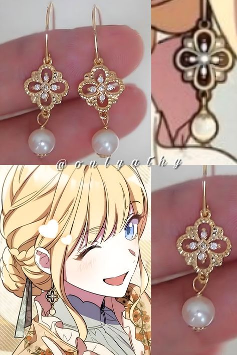 Manhwa Earrings, Manhwa Accessories, Webtoon Jewelry, Manwha Jewelry, Genshin Jewelry, Manhwa Jewelry, Ciel Black Butler, Manga Jewelry, American Mcgee’s Alice