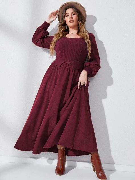 High Low Dress With Sleeves, Verde Jade, Fall Family Portraits, Sukienki Plus Size, Fashion D, Dress With Sleeves, Fairy Fashion, Corduroy Dress, Flare Leg Pants