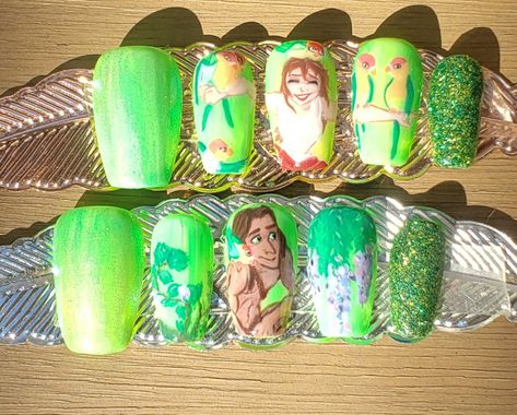 Disney nails tarzan and Jane inspired Tarzan And Jane, Disney Nails, Tarzan, Nail Art, Nails, Disney, Art, Nail Arts