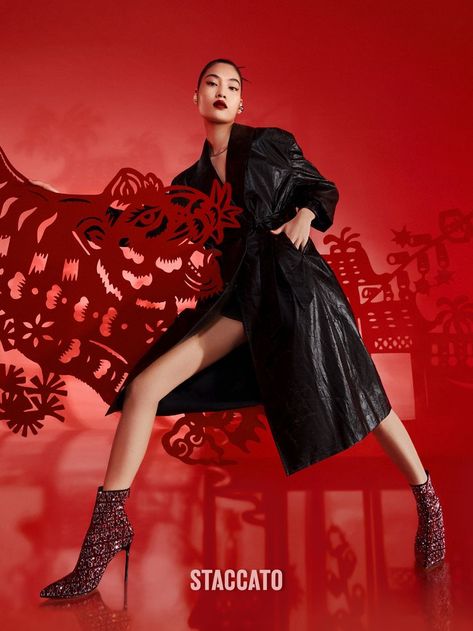 Shoes Fashion Photography, Woman In Suit, Chinese New Year Design, Fashion Illustration Tutorial, Chinese New Year Decorations, Asian Inspiration, Paper Cut Design, New Year Photos, Photoshoot Themes