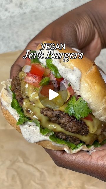 Pretty Brown Vegan, LLC on Instagram: "Vegan Jerk Burgers 🍔 @walkerswood @impossible_foods @hellmannsmayonnaise" Vegan Recipes Burger, Meatless Protein Recipes, Easy Vegan Sandwich Recipes, Vegan Hamburger Recipes, Vegan Street Food, Vegan Junk Food Recipes, Jerk Burgers, Impossible Meat Recipes, Vegan Boards