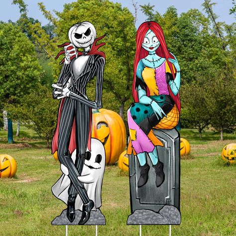 PRICES MAY VARY. Unique Design: Our Halloween yard signs contain different styles of classic Halloween elements, such as Jack, Sally, ghost, grave, Jack O lantern pumpkin. Each one has its own unique style. Inserting these yard decoration signs in your yard can create a creepy atmosphere for your yard, perfect for Halloween outdoor decoration High-Quality Materials: Yard signs with stakes are made of high quality PVC materials, hard and durable, windproof and waterproof. Even in windy or rainy w Funny Jack O Lanterns, Creepy Atmosphere, Halloween Jack Skellington, Halloween Outdoor Decoration, Halloween Yard Signs, Outside Garden, Halloween Elements, Jack O Lantern Pumpkin, Patio Signs