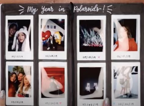 Year in polaroids Year In Polaroids, Senior Year Scrapbook, Bullet Journal Inspiration, Journal Inspiration, Photo Wall, Polaroid Film, Bullet Journal, Frame