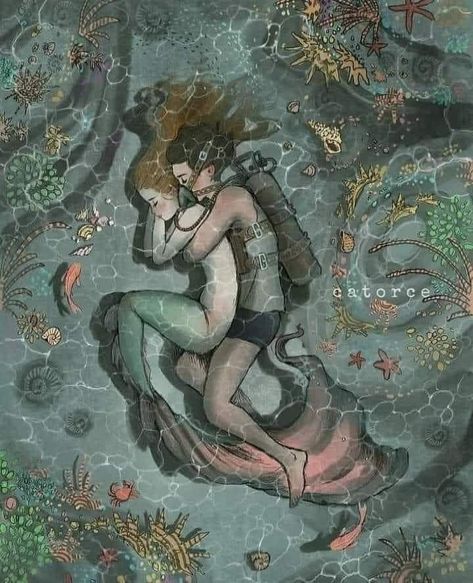 Female Sailor Art, Mermaid And Human Art, Norse Mermaid, H2o Just Add Water Fanart, Siren Art Beautiful, Siren Astethic, Siren Pfp, Sirens Art, Siren Illustration