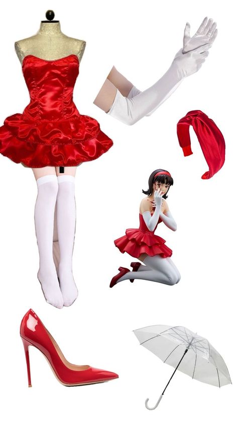 mima cosplay, vestido vermelho curto, salto alto vermelho, meia calça branca, luvas brancas, guarda chuva branco e tiara vermelha Mima Cosplay, Blue Costumes, Pretty Halloween Costumes, Last Minute Halloween Costumes, Perfect Blue, Halloween Costume Outfits, Halloween Inspo, Fantasias Halloween, Trendy Halloween