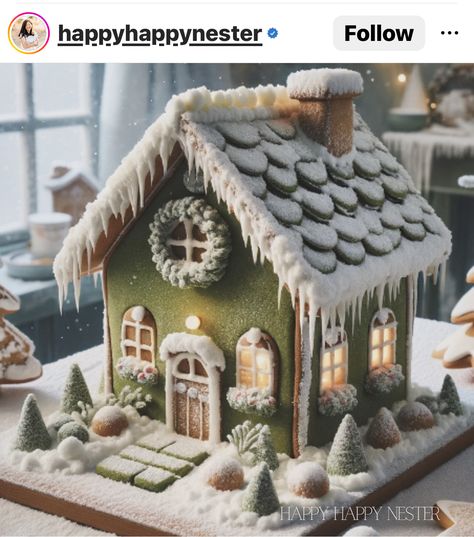 Fairy Cottage Gingerbread House, Stone Gingerbread House, Gingerbread Greenhouse Templates, Fairy Gingerbread House Ideas, Clever Gingerbread House Ideas, Gingerbread Farmhouse Ideas, Woodland Gingerbread House, Christmas Tree Farm Gingerbread House, Coffee Shop Gingerbread House