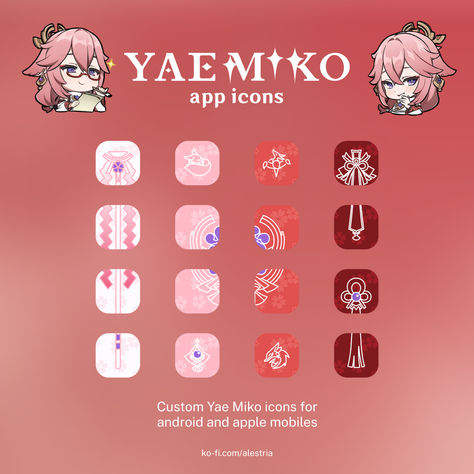 Yae Miko Icon, Aesthetic Genshin, Aesthetic Screen, Miko Genshin Impact, Miko Genshin, Idol Life, Apple Mobile, Yae Miko, Sakura Tree