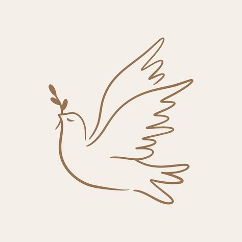 Vector paloma de la paz denota perdón pa... | Premium Vector #Freepik #vector #ilustracion-vintage #ilustraciones #ilustraciones-vectoriales #ilustracion-minimalistas Dove Drawing Simple, Dove Illustrations, Dove Line Art, Holy Spirit Images, Peace Pigeon, Dove Drawing, Spirit Drawing, Holy Spirit Tattoo, Dove Design