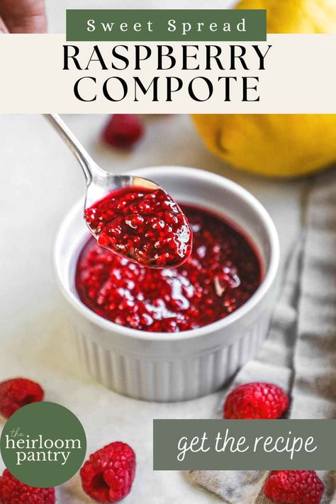 Raspberry Compote Berry Topping, Raspberry Compote, Brunch Desserts, Frozen Raspberries, Honey Lemon, Sweet Sauce, Food Pantry, Butter Recipe, Sweet Breakfast