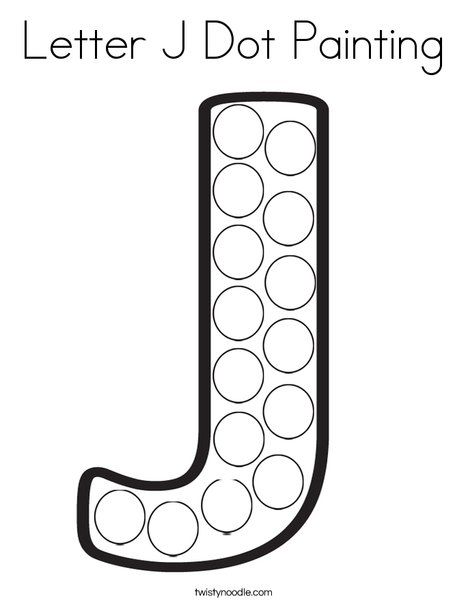 Letter J Dot Painting Coloring Page - Twisty Noodle Letter J Dot Painting, Letter I Dot Painting, Letter J Tracing Worksheets Preschool, Letter J Activities For Kindergarten, Letter Dot Painting, Letter J Art Preschool, Letter J Tracing Worksheet, Letter J For Preschoolers, Letter J Art For Toddlers