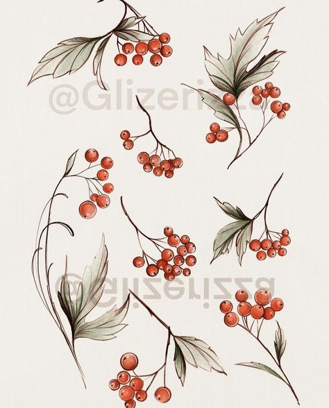 Cranberry Branch Tattoo, Winterberry Tattoo, Cranberries Tattoo Band, Holly Plant Tattoo, Berry Branch Tattoo, Holly Branch Tattoo, Holly Tattoo Flowers, Holly Leaf Tattoo, Cranberry Tattoo