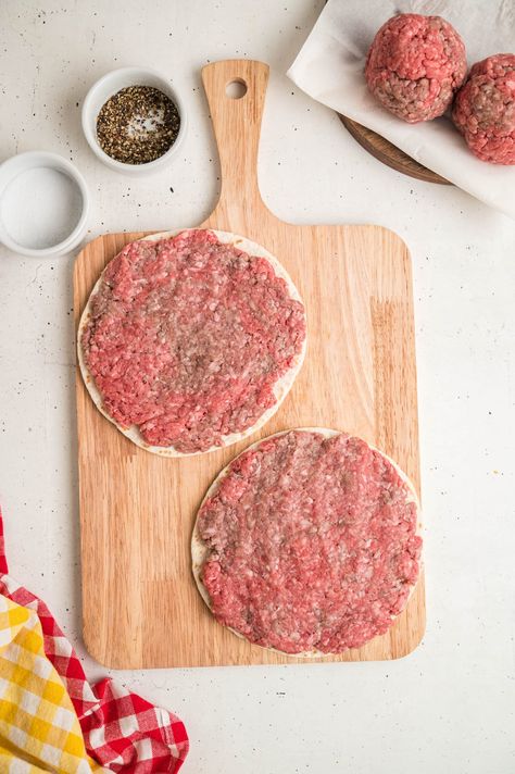 Ground Beef With Tortillas, Ground Beef Tortillas Recipes, Viral Big Mac Tacos, Ground Beef Tortilla Wraps, Tortillas Dinner Ideas, Ground Beef Recipes Tortillas, Burger Wrapped In Tortilla, Taco Burgers Blackstone, Smash Burger In Tortilla