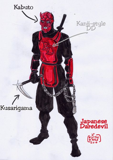 Japanese daredevil Daredevil Ninja, Joe Mama, Marvel Multiverse, Oni Mask, Marvel Comics Superheroes, Marvel Daredevil, Random Anime, Art Characters, Superhero Comic