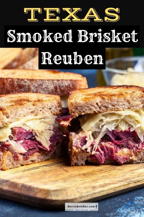 Leftover Smoked Brisket, Smoked Corned Beef Brisket, Smoker Brisket, Texas Smoked Brisket, Corned Beef Reuben, Beef Brisket Sandwich, Smoked Corned Beef, Reuben Recipe, Bbq Food Truck