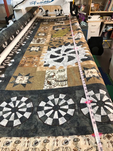 Steampunk Quilts, Steampunk Quilt, Steampunk Fabric, Quilts Designs, Quilt Panels, Dresden Plate Quilts, Dresden Plate, Halloween Quilts, Dart Board