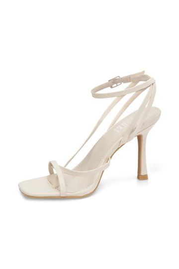 Ivory Heels, Open Toe High Heels, Women Shoes Online, Cute Heels, Shoe Gifts, Basic Dress, Ankle Strap Heels, Textured Fabric, Strappy Heels