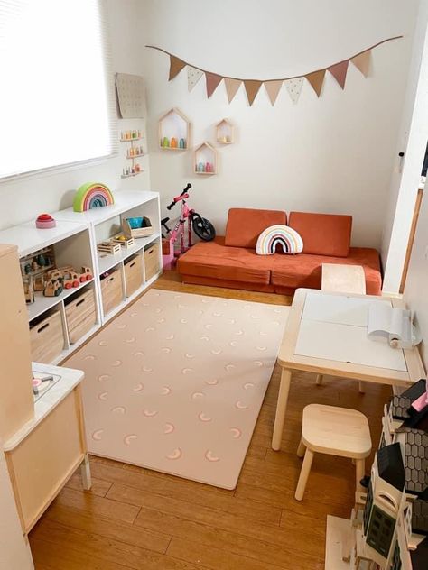 Small Kids Playroom, Small Playroom, Kids Rooms Inspo, Living Room Playroom, Baby Playroom, Toddler Playroom, Kids Playroom Decor, Kids Bedroom Inspiration, Toddler Room Decor