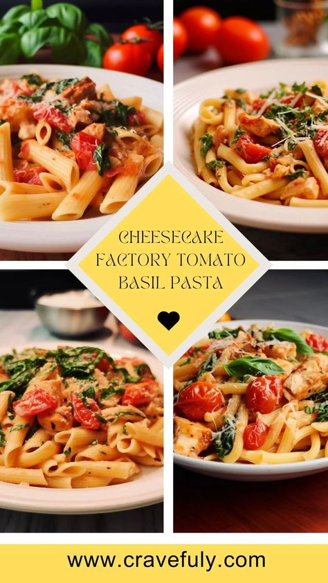 Cheesecake Factory Tomato Basil Pasta – Cravefuly Tomato Basil Pasta Cheesecake Factory, Tomato Basil Pasta, Gourmet Salt, Basil Pasta, Canning Diced Tomatoes, Cheesecake Factory, Sauteed Mushrooms, Penne Pasta, Tomato Basil