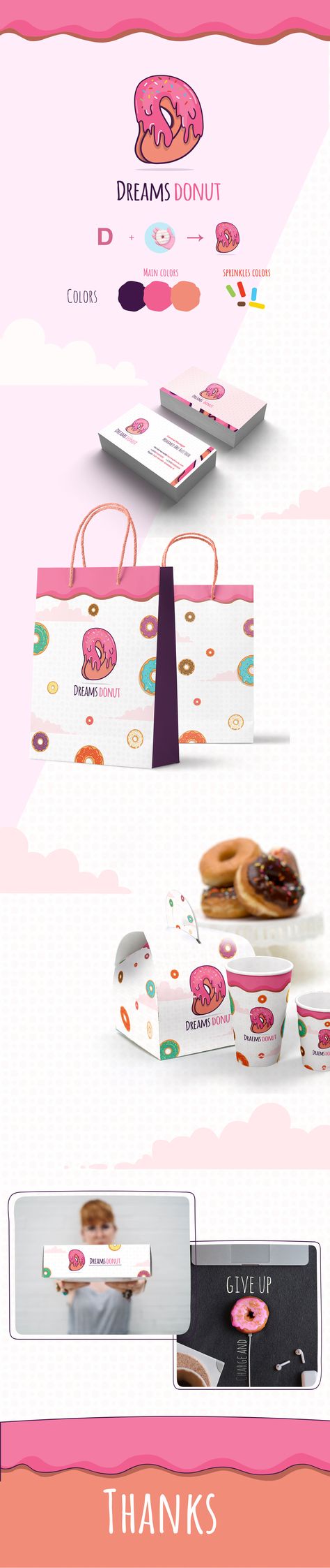 Trendy Logo Design Branding, Donut Business Logo, Donut Logo Design Branding, Donut Brand Identity, Donut Logo Design Ideas, Donut Branding, Donut Business, Donut Packaging, Donuts Logo