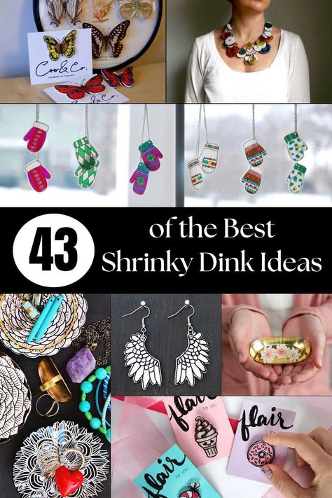 Shrinky dink crafts aren't just for kids, there are so many supercool ideas for adults. From funky jewelry, keepsakes, bowls and terrariums. All the crafts include easy to follow step by step tutorials and many of the shrink plastic creations would make fantastic gifts or are suitable to sell at craft fairs. If your looking for a modern twist on this craft then you have come to the right place. Shrink Crafts, Shrinky Dink Ideas, Diy Shrink Plastic Jewelry, Shrinky Dink Art, Easy Jewelry Making Ideas, Diy Shrink Plastic, Grandma Camp, Senior Crafts, Shrinky Dink Crafts