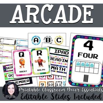 Wanting to create a fun arcade themed classroom? Then this decor set is a must have for you! The set includes: -Name tags -Word wall labels -Schedule cards -Calendar numbers -Monthly headings -Number posters -Pennants *** There are also plenty of blank sheets for you to customize in order to... Neon Arcade, Themed Classroom Decor, Number Posters, Calendar Numbers, Printable Classroom Decor, Schedule Cards, Class Theme, Number Poster, Classroom Jobs