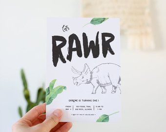 Dinosaur invitation modern | Etsy Dinosaur Party Invitations, Minimalist Diy, Diy Birthday Invitations, Dinosaur Invitations, Birthday Invitations Diy, Dinosaur Themed Birthday Party, Modern Birthday, Birthday Party Tables, Dino Birthday