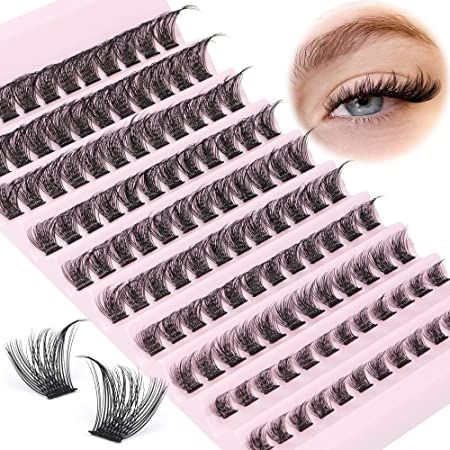 Lash Clusters 120pcs Cluster Lashes 8-16mm Wispy Individual Lashes Extensions Natural Look Lashes D Curl Fluffy Cluster Lashes DIY Eyelash Extension by Focipeysa Lashes Extensions Natural, Lash Clusters Extensions, Individual Lash Extensions, Wispy Eyelashes, Lashes Extensions, Eyelash Brands, Cluster Eyelashes, Cat Eye Lash, Lash Clusters