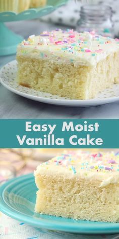 Moist Vanilla Cake Recipe, Vanilla Cake Recipe Moist, Easy Vanilla Cake, Homemade Vanilla Cake, Easy Vanilla Cake Recipe, Moist Vanilla Cake, Baking Recipe, Vanilla Cake Recipe, Cake Recipes From Scratch