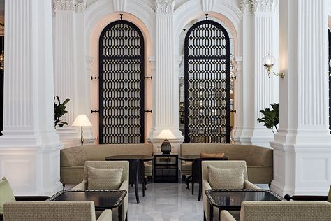 Raffles Singapore, Grand Lobby, Raffles Hotel Singapore, Raffles Hotel, Modern Classic Style, Hotel Interior, Hotel Design, Decorative Panels, Bespoke Furniture