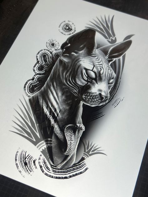 Sphinx Cat Tattoo Egyptian, Egyptian Cat Tattoo Designs, Egyptian Sphinx Tattoo, Cat Tattoo Egyptian, Sphinx Cat Tattoo, Egyptian Cat Tattoo, Bratz Drawings, Sphinx Tattoo, Sphynx Cat Tattoo