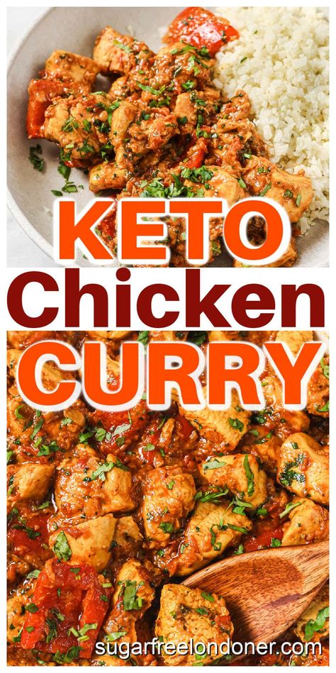 Keto Chicken Curry Keto Curry Chicken, Indian Fry Bread Recipe, Chicken Curry Recipes, Carb Quick, Keto Curry, Paleo Ideas, Quick Healthy Lunch, Clean Keto, Tomato Curry