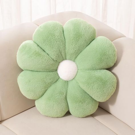 Sage Green Throw Pillows, Flower Shaped Pillow, Sage Green Throw, Sage Throw Pillows, Decoration Pillows, Daisy Pillow, Pillows Cute, Green Room Decor, Flower Floor