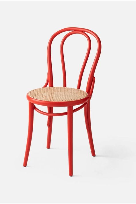 We love this elegant frame in vibrant red. It's also available in cream if the red's little too bold for you, though. Mix-and-match chairs are a surefire route to a playful dining area. Kitchen Small Table, The Road Trip Book, Red Dining Chairs, Colored Dining Chairs, Decor Shopping, Red Chair, Kitchen Corner, A Place To Call Home, Home Decor Pieces