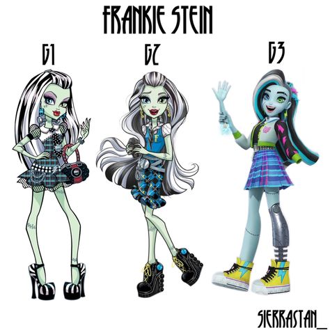 Monster High G1 Vs G3, Frankie Stein Gen 3, Monster High Gen 1, Monster High Trio, Monster High Gen 3, Coven Fashion, Monster High Halloween Costumes, Monster High Halloween, Monster High Frankie