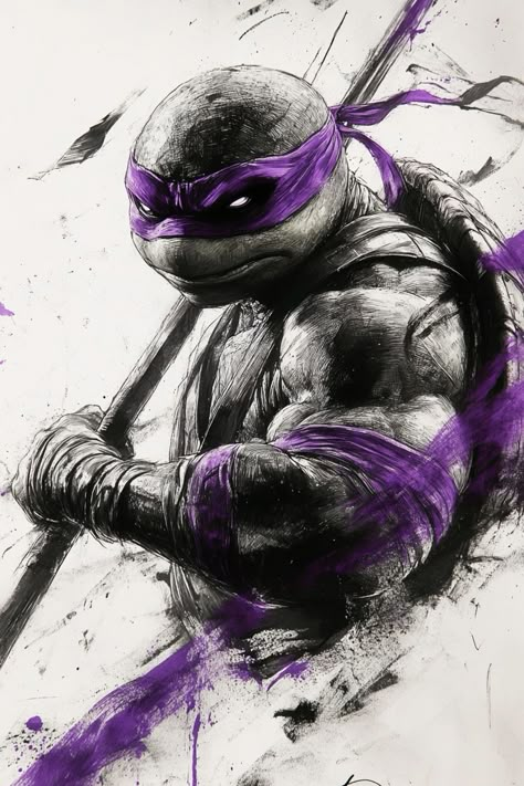 Donatello Art, Ninja Turtle Tattoos, Spiderman Tattoo, Donatello Ninja Turtle, Teenage Mutant Ninja Turtles Artwork, Ninja Turtles Artwork, Portrait Photography Men, Art Photography Portrait, Teenage Mutant Ninja Turtles Art