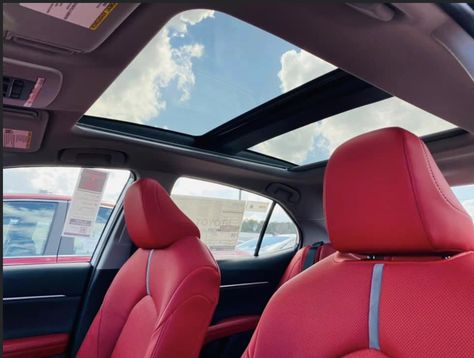 Toyota Red Interior, Red Car Seats Aesthetic, 2025 Toyota Camry Xse, Red Interior Car, Camry Xse, Luxury Cars Audi, Cars Jeep, Cars Audi, Dream Cars Jeep