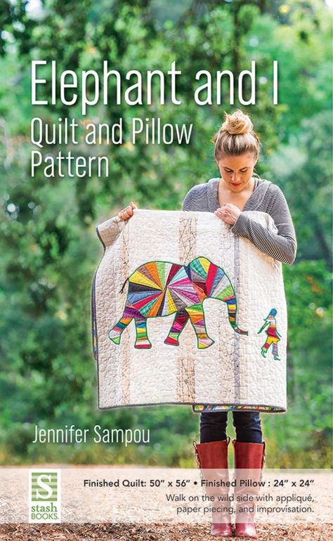 Elephant and I Quilt and Pillow | Scrappy Girls Club | Bloglovin’ Elephant Paper Piecing, Elephant Quilts Pattern, Elephant Nature Park, Elephant Quilt, Elephant Pillow, Make A Quilt, Girls Pillows, Nature Park, Sewing Projects For Kids