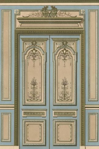 size: 18x12in Art Print: Palace Doors II : Mini Printables, Georgian Interiors, Blue Picture Frames, Heart Wall Decor, Art Print Display, French Cottage, Beautiful Doors, Classic Interior, Historical Architecture