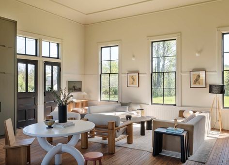 1881 Schoolhouse — Bowerbird Architects Schoolhouse White, Coved Ceiling, Staircase Outdoor, Farmhouse Scandinavian, Dwell Magazine, Old Stone Houses, Loft Lighting, Ice Houses, Adaptive Reuse