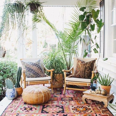 Patio Bohemio, Bohemian Porch, Design Per Patio, Bohemian Patio, Balkon Decor, Bohemian Outdoor, Boho Patio, Bohemian Garden, Boho Styl