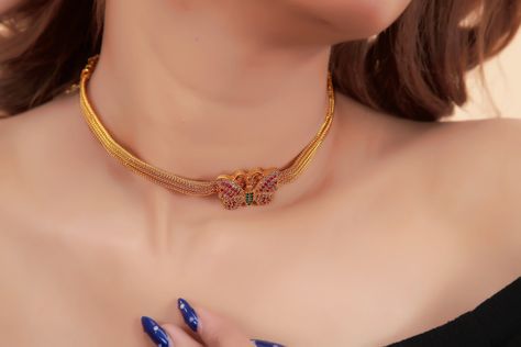 Butterfly Dream Choker Set with Gold Plated Necklace with Central Butterfly Design and Matching Earrings Delicate Butterfly, Necklace Matching, Choker Set, Wedding Jewellery Necklace, Unique Beauty, Limited Time Offer, Gold Plated Necklace, Center Stage, Butterfly Design