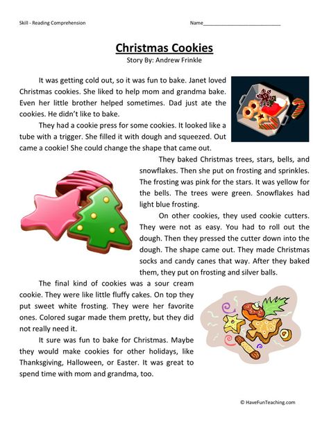 Third Grade Reading Comprehension Worksheets Christmas Reading Activities, Third Grade Reading Comprehension, Writing Printables, Teaching Reading Comprehension, Holiday Worksheets, Christmas Reading, Have Fun Teaching, Christmas Worksheets, Third Grade Reading