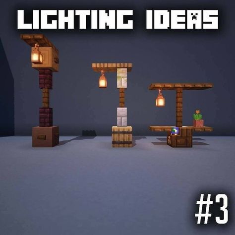 Light Post Minecraft, Minecraft Light Ideas, Minecraft Light Post, Minecraft Lighting Ideas, Minecraft Lantern, Minecraft Light, Memes Minecraft, Construction Minecraft, Minecraft Welten