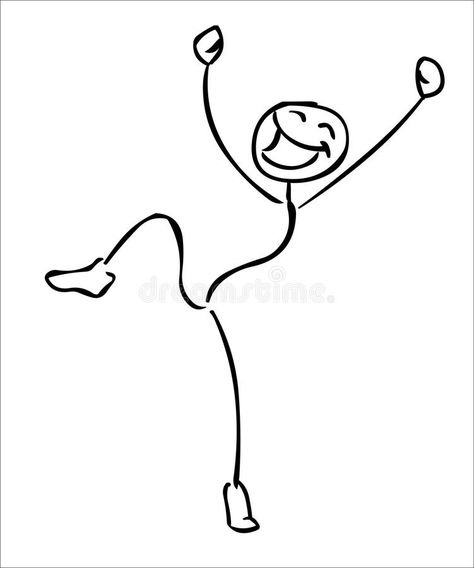 Happy Stickman Drawing, Happy People Drawing, Happy Stickman, Stick Men Drawings, Man Jumping, Funny Stick Figures, Stick Drawings, Dibujo Simple, Stick People