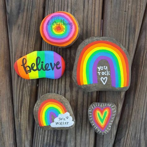 October 3rd, Rainbow Rocks, Rainbow Paint, Painted Rainbow, Painted Rocks Kids, Painted Rocks Craft, Painted Rocks Diy, Rock Painting Ideas Easy, Rock Painting Patterns