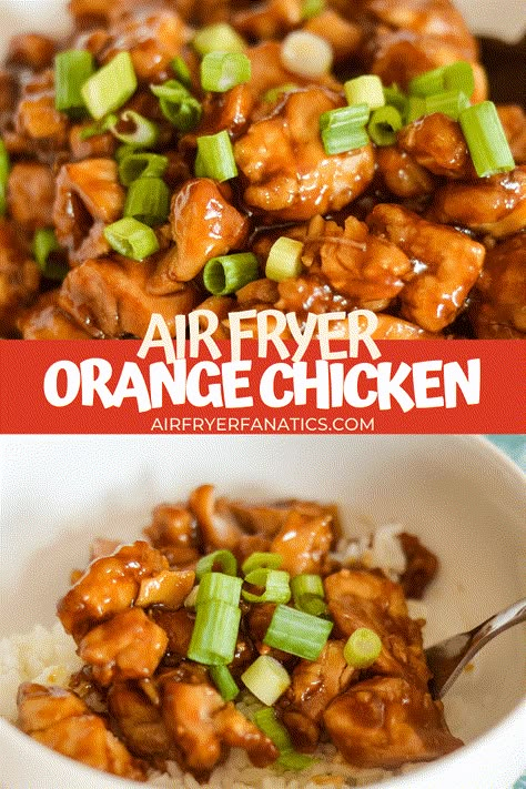 Air Fried Orange Chicken, Air Fryer Orange Chicken Recipe, Air Fryer Orange Chicken, Gluten Free Air Fryer Recipes, Air Fryer Meat, Air Fryer Chicken Recipes, Air Fryer Ideas, Air Fryer Meals, Orange Chicken Recipe