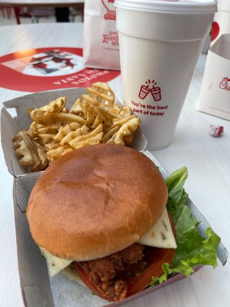 spicy chicken sandwich deluxe combo 👌🏽 Chick Fil A Spicy Chicken Deluxe, Spicy Chicken Sandwich Chick Fil A, Chick Fil A Spicy Chicken Sandwich, Chicken Sandwich Chick Fil A, Chickfila Chicken Sandwich, Chick Fil A Chicken Sandwich, Sandwich Pictures, Food Museum, Chick Fil A Sandwich