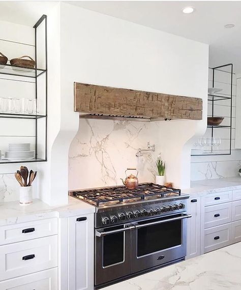 15 Kitchen Hood Design Ideas That Will Capture Your Gaze (With Photos!) Bistro Shelving, Kitchen Hood Ideas, Kitchen Hood Design, Oven Hood, Kitchen Vent Hood, Hood Ideas, Kitchen Vent, Kitchen Hood, Kitchen Design Color